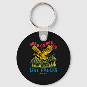 Soar On Wings Like Eagles Isaiah 40_31 Bird Vintag Key Ring