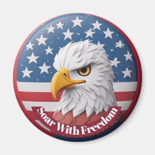 Soar with Freedom Majestic Eagle Stars & Stripes Magnet