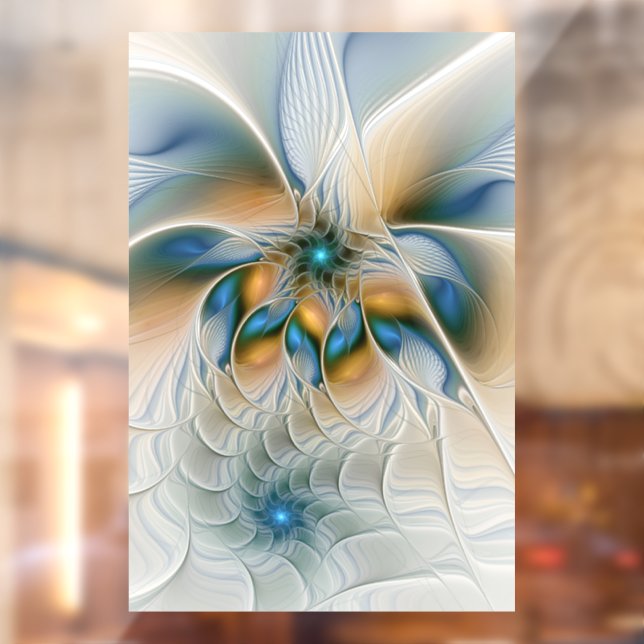 Soaring, Abstract Fantasy Fractal Art With Blue (Sheet 2)