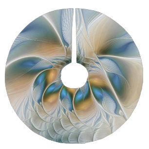 Soaring, Abstract Fantasy Fractal Art With Blue Brushed Polyester Tree Skirt