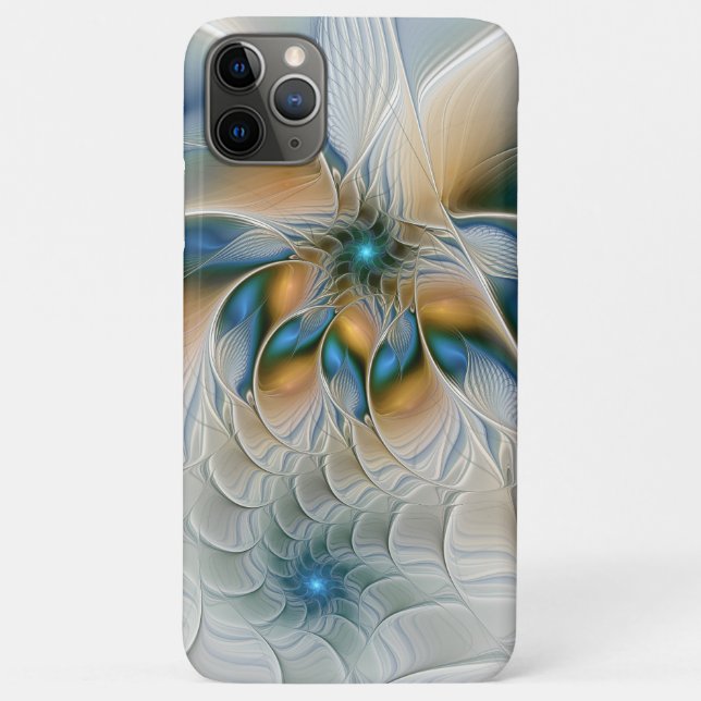 Soaring, Abstract Fantasy Fractal Art With Blue Case-Mate iPhone Case (Back)