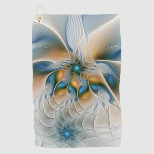 Soaring, Abstract Fantasy Fractal Art With Blue Golf Towel