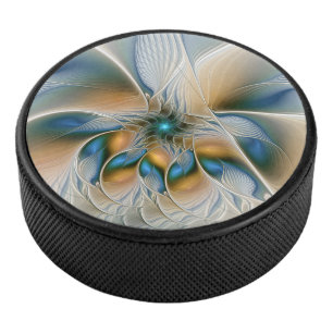 Soaring, Abstract Fantasy Fractal Art With Blue Hockey Puck