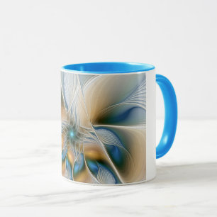 Soaring, Abstract Fantasy Fractal Art With Blue Mug