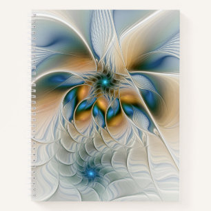 Soaring, Abstract Fantasy Fractal Art With Blue Notebook