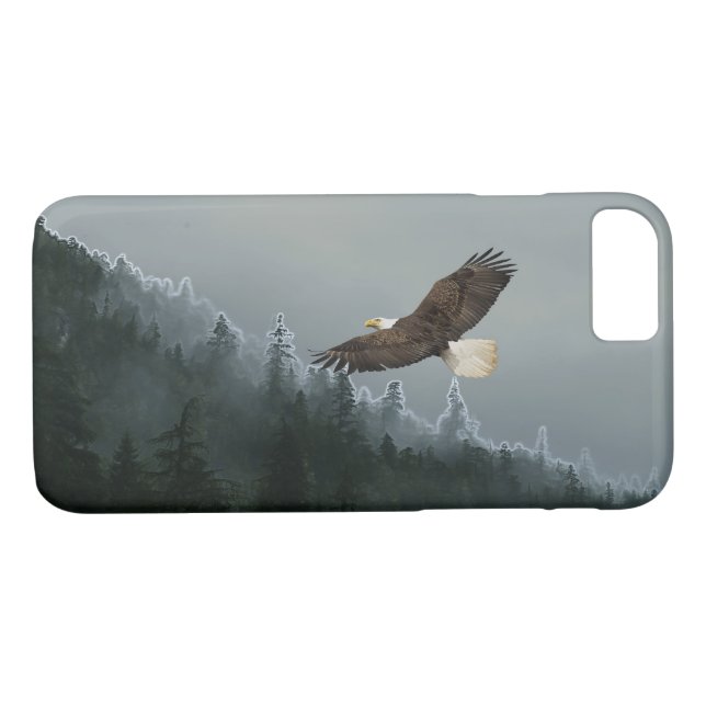 Soaring Bald Eagle & Alaskan Forest Device Case (Back (Horizontal))