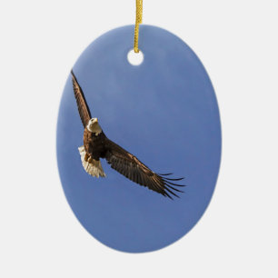 Soaring Bald Eagle Ceramic Tree Decoration
