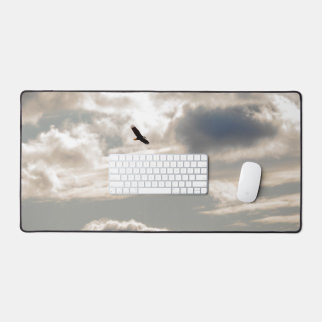 Soaring Bald Eagle Desk Mat (Keyboard & Mouse)