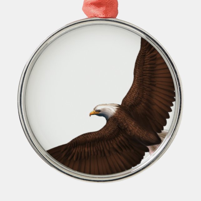 Soaring Bald Eagle Metal Ornament (Front)