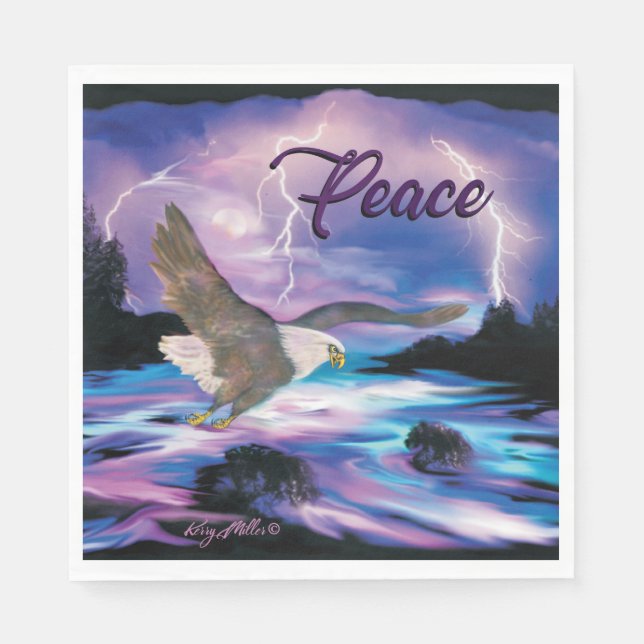 Soaring Bald Eagle Napkin (Front)