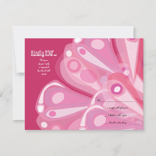 SOARING BUTTERFLY Bat Mitzvah RSVP Reply Card (Front)