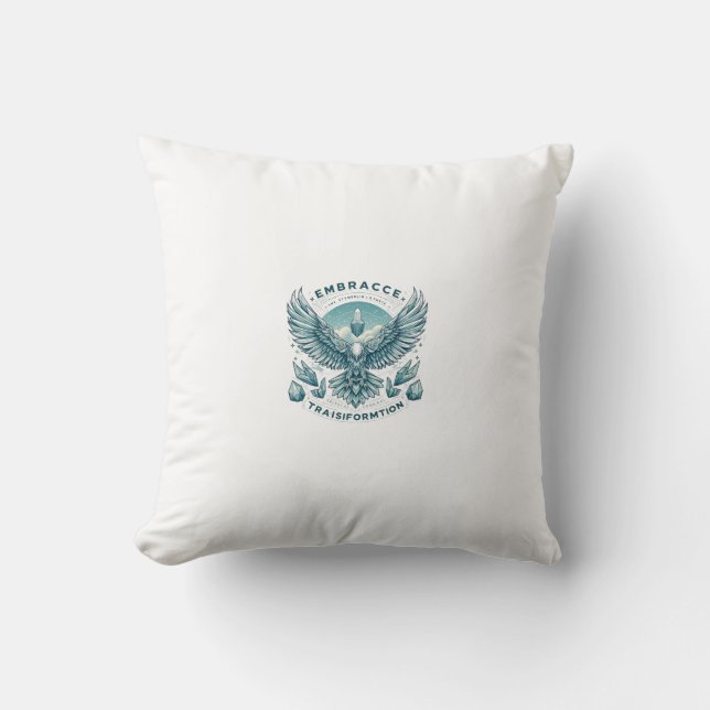 Soaring Crystal Eagle – Symbol of Transformation p Cushion (Front)