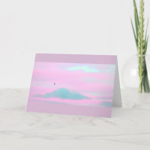 Soaring Dreams - Seagull in Pink Skies Card
