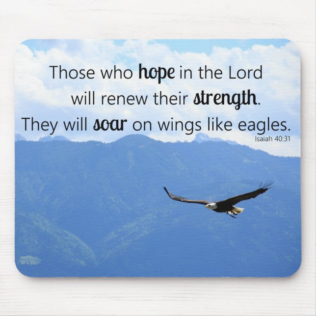 Soaring Eagle Christian Strength Isaiah 40:31 Mouse Pad (Front)
