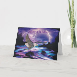Soaring Eagle Spreading Peace On Earth Holiday Card