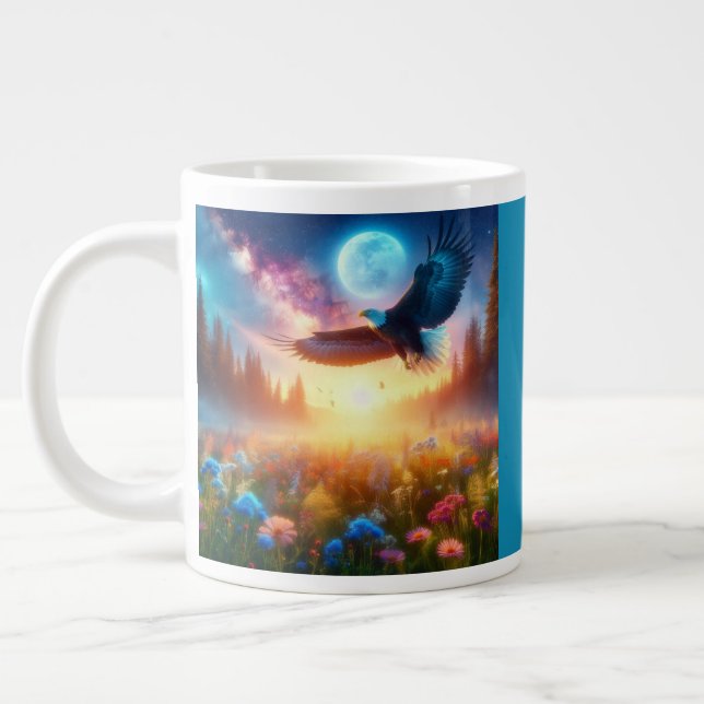 Soaring Eagle's Dawn Horizon Large Coffee Mug (Left)