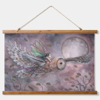 Soaring Fairy and Owl Fantasy Art