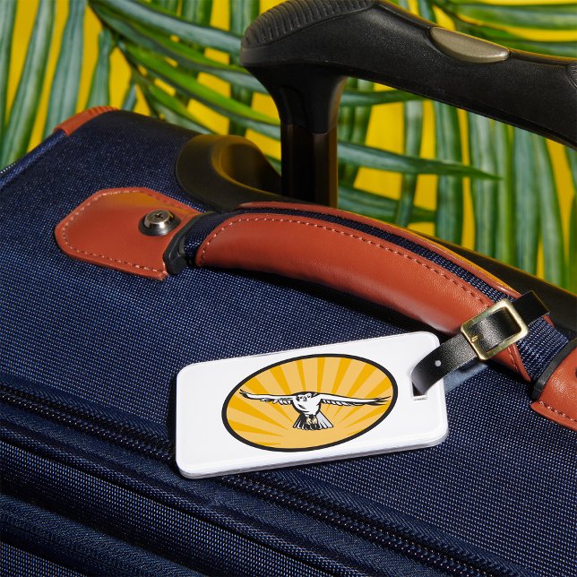 Soaring Falcon Bold Bird of Prey Luggage Tag (Creator Uploaded)