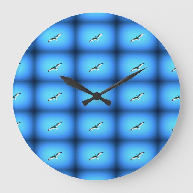 soaring gulls on blue clock (Front)