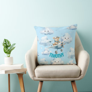 Soaring High with Teddy the Pilot Pillow