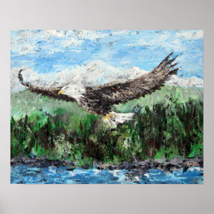 Soaring on Eagles Wings - Bald Eagle Painting Poster