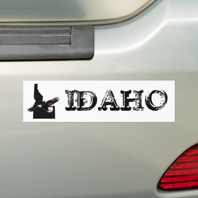 SOARING PATRIOT EAGLE IDAHO BUMPER STICKER (On Car)
