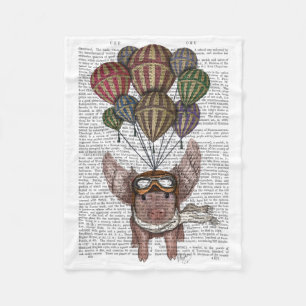 Soaring Pig Fleece Blanket