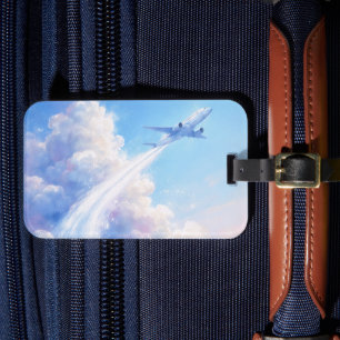 Soaring Plane - Pastel Painting Style Art Luggage Tag