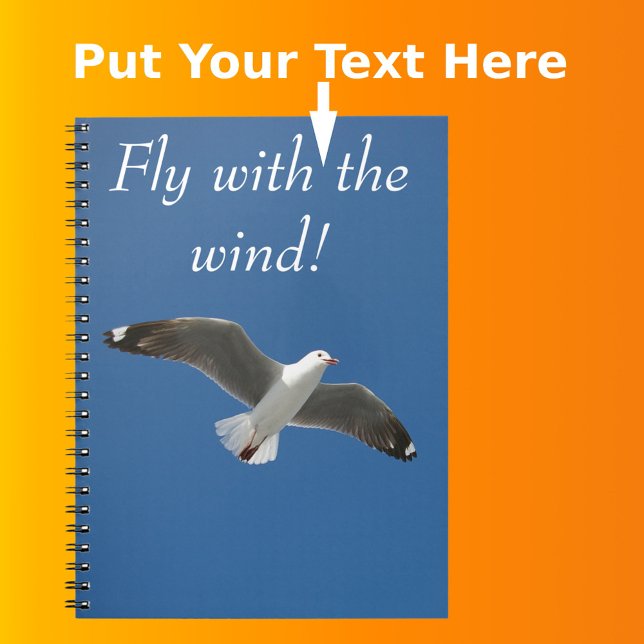 Soaring Seagull Modern Blue Photo Notebook (Creator Uploaded)