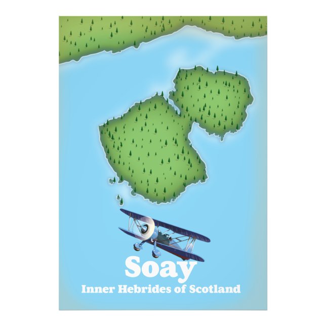 Soay Inner Hebrides of Scotland map Photo Print (Front)