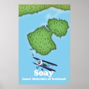 Soay Inner Hebrides of Scotland map Poster