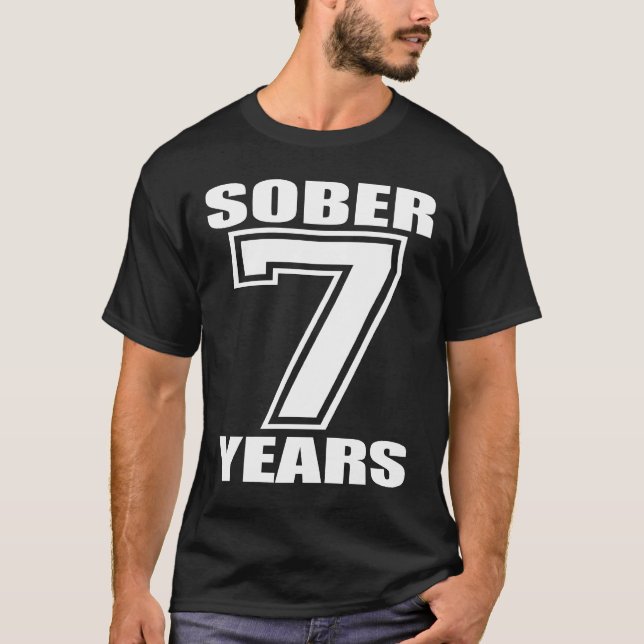 Sober 7 Years White on Dark T-Shirt (Front)
