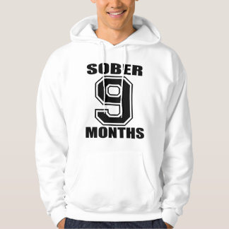 SOBER 9 MONTHS BLACK on WHITE HOODIE