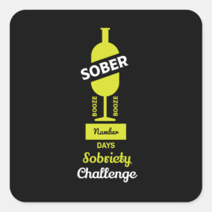 Sober AF Alcoholic Addict Recovery  Square Sticker