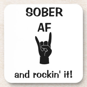 Sober AF Coasters set of 6, Addiction Recovery