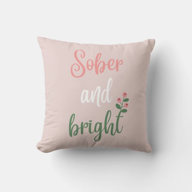 Sober And Bright, Feminine Girly Pink Christmas Cushion (Front)