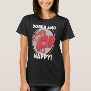 Sober and Happy Liver Chibi Joy Recovery Anniversa T-Shirt