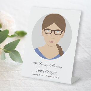 Sober Circle Photo Funeral Pedestal Sign