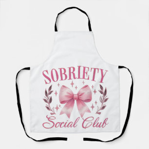 Sober & Clean Living In Recovery Bow Coquette Apron