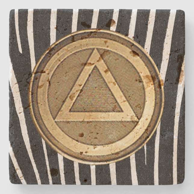 SOBER COIN STONE Coaster Recovery Sobriety (Front)