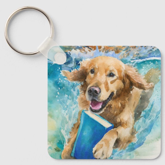 Sober Dog w/ Big Book AA Prayer CUSTOM Key Ring (Front)