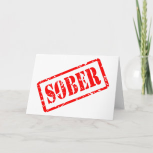 Sober Grunge Stamp Sobriety Recovery Card