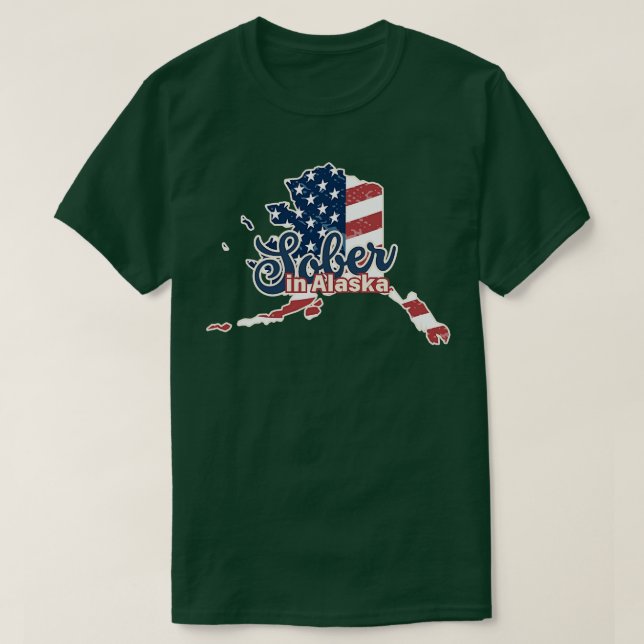 Sober In Alaska Vintage Texture TShirt (Design Front)