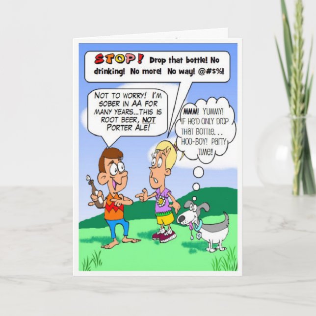 Sober kids and goofy dog birthday card (Front)