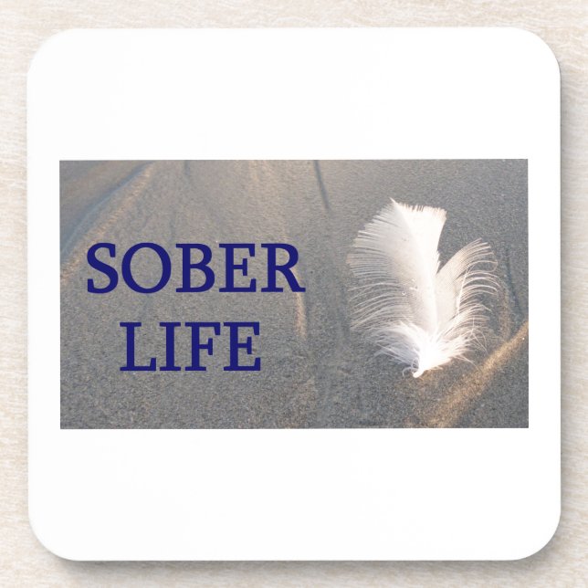 Sober life Plume Coaster (Front)
