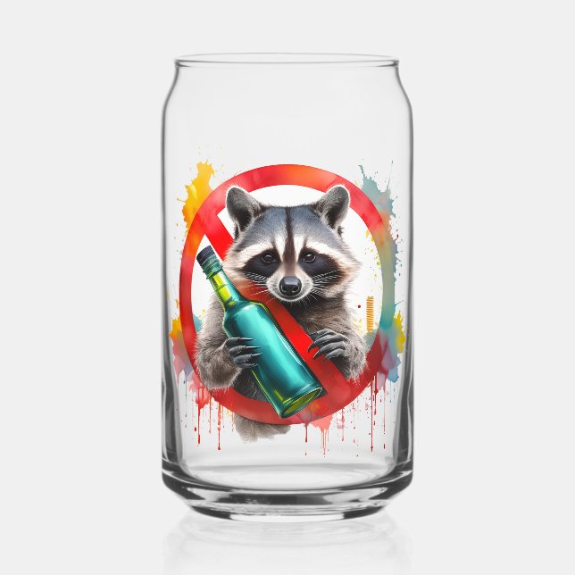 Sober, Racoon, Alcohol-Free, non-alcoholic Can Glass (Front)