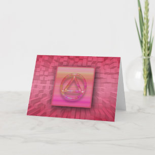 Sober Recovery Circle and Triangle 12-Step Card