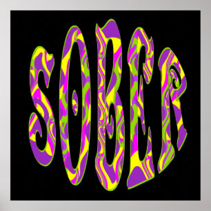SOBER  Retro 60’s Art Psychedelic Poster