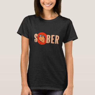SOBER Retro Heart Sobriety Cool Designs Present Pr T-Shirt