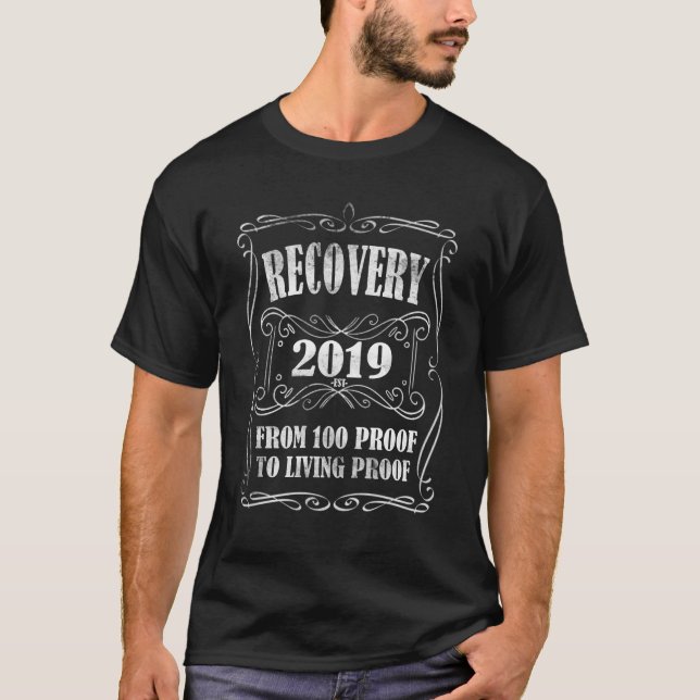 Sober Since 2018 Alcoholic Clean And Sober 3 Years T-Shirt (Front)